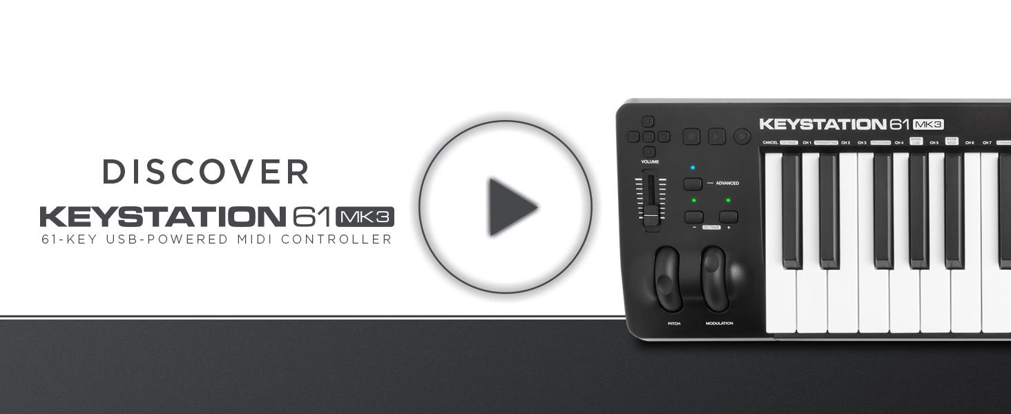 Amazon.com: M-AUDIO Keystation 61 MK3 Paquete de Controlador MIDI