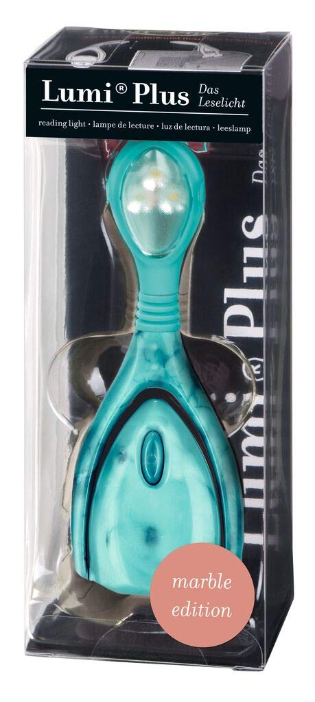 moses libri_x Lumi Plus Turquoise Light with Continuous Dimmer Dark LED Reading Lamp in Marble Look