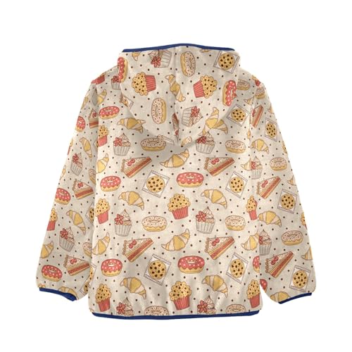 Bakery Pastries and Desserts Girls Fleece Jacket Girls Fall Jacket Girls Zip Up Hoodie Girls Sherpa Jacket 2-10T2