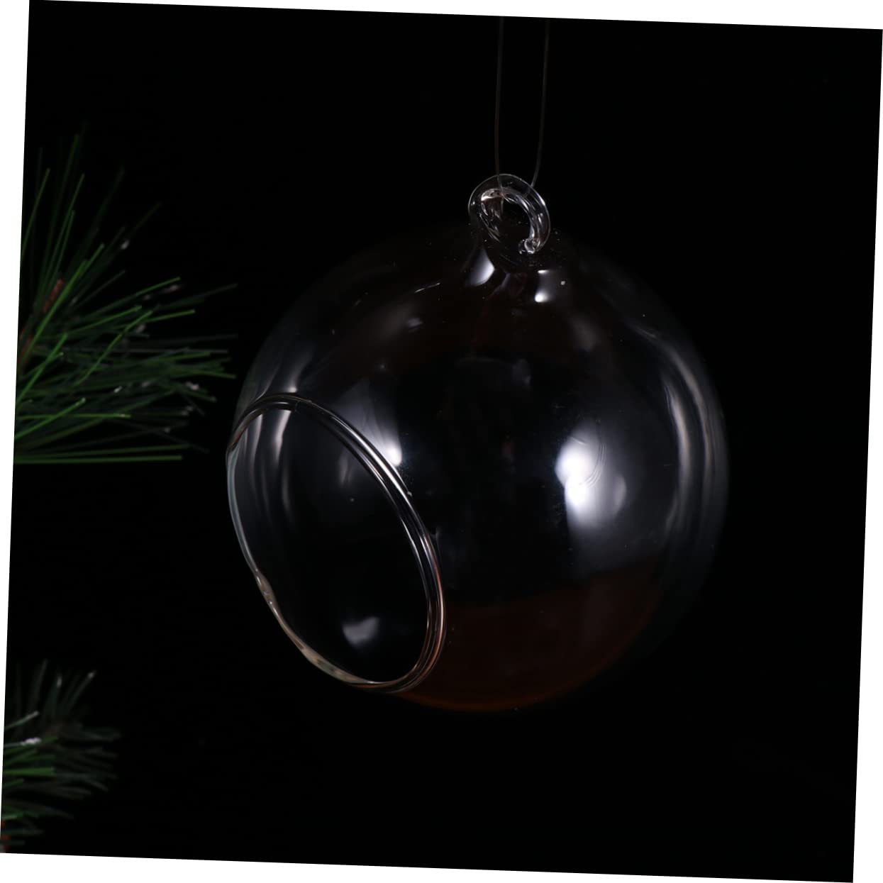 Cabilock 6piezas Bolas Colgantes Transparentes De Navidad Diseño De Agujero Adornos Rellenables para Decoración De Árboles y Manualidades