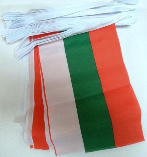 AZ FLAG - Bulgarian Flag Garland - 6 Metres with 20 Bulgarian Bunting 21x14cm - Small Flags 100% Polyester - 60g