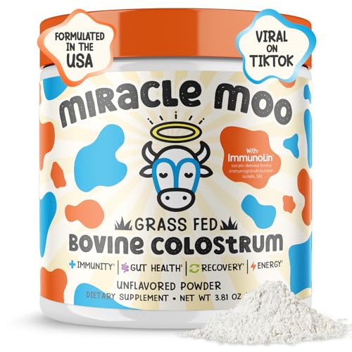 Colostrum Supplement for Gut Health, Hair Growth, Beauty and Immune Support - Easy to Mix Grass Fed Bovine Powder - Highest IgG Plus ImmunoLin, Unflavored 30 Servings