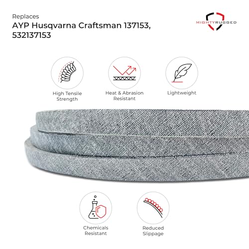 Image of 137153 Craftsman Drive Belt Replacement, Length 83.5 inch, Heavy-Duty Aramid Cord Belt Replaces 532137153 for Husqvarna GT 190 GT200 GT2254, Craftsman AYP8188A79 CT2050, Poulan PP1846 PRGT2046 PBGT2254