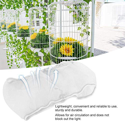 Image of Fdit Bird Cage Cover, 2PCS Bird Cage Cover Birdcage Polyester Mesh Cover Seed Catcher Universal Parrots Cage Accessories(White)