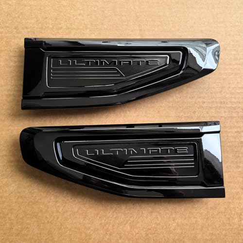 Image of 2pack OEM 2021-2024 Ultimate Vent Emblem Right Left 3D Badge Replacement for Yukon and Yukon XL Denali At4 84846762 (Gloss Black)