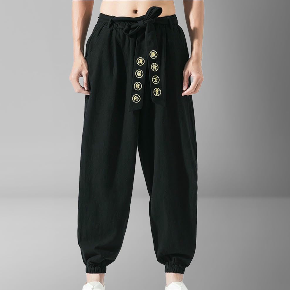 Pantalon Sarouel Homme Décontracté Imprimé Style Chinois Coupe Ample