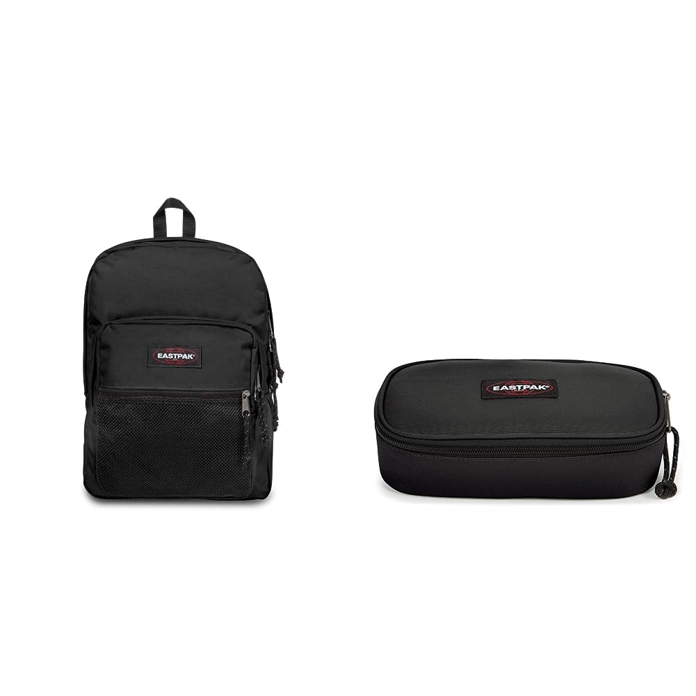 EASTPAK Pinnacle, Zaino, Unisex - Adulto, 25.5 x 32 x 42.01 cm (38 L), Nero (Black) & Astuccio singolo ovale XL, 22 cm, nero