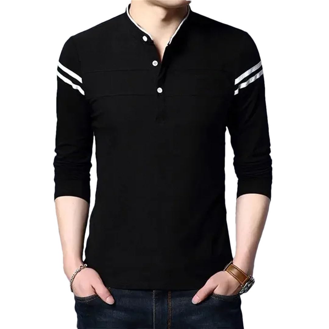 Camiseta polo de manga larga para hombre, lisa, unicolor, Harajuku, ropa de calle