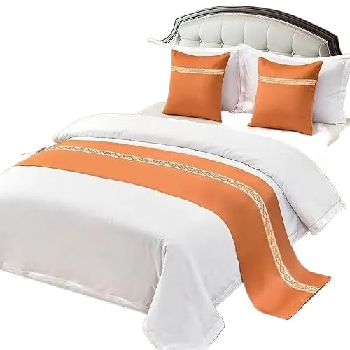 Bed Runner, Bed Scarf Home Hotel Bedroom Bedding Bedspread Colorful Leaves Bed Runner Flag Scarf/bed Tail Towel(F,50x180cm)