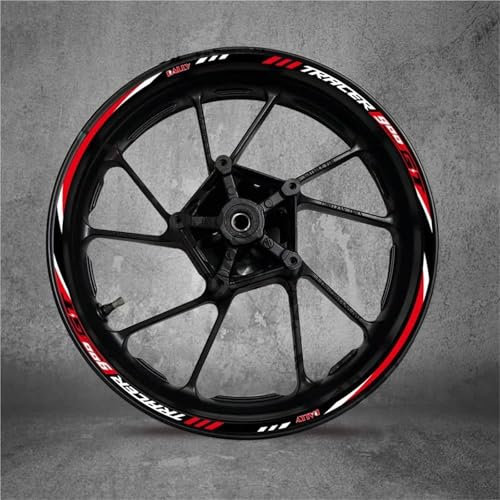 Felgenr Sticker Reflektierende Felgenaufkleber Für Yamaha TRACER900GT Tracer 900GT 900 GT – Komplettes Set Für Die Felgen Und Radnaben Motorrad Felgen Aufkleber Komplett(Farbe 2)