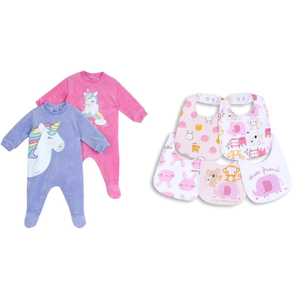 Chicco Set aus Chenille mit Lätzchen - Rosa