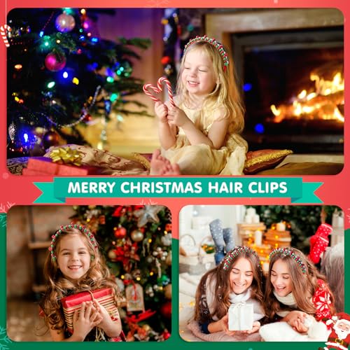 Aucpod 2 Pack Christmas Headband Christmas Bell Hairband Red Green Silver Tone Christmas Holiday Bells Fashion Headband For Women Girl Christmas Hair Accessories thumb #4
