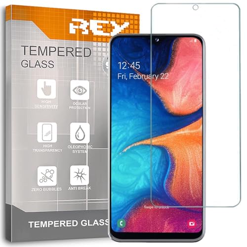 REY 2X Protector de Pantalla para Samsung Galaxy A20e, Cristal Vidrio Templado Premium