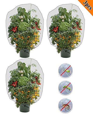 Alpurple Insect Bird Barrier Netting Mesh with Drawstring - Garden Bug Netting Plant