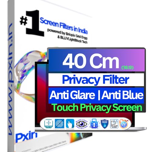 Image of PxIn 40Cm (16:9) Laptop Eye Comfort Shield with Adv Privacy | Anti-Glare | No UV | Anti Blue | Touch Sensitive Laptop Privacy Filter