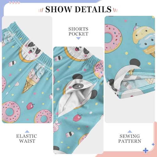 Pajama Bottoms, Cute Panda and Donuts Sleeping Pant Lounge Wear Pajamas Long Pants Sleepwear Pjs4