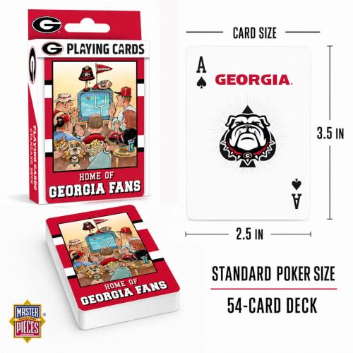 Image of Masterpieces Adult Playing Cards - Georgia Bulldogs Fan Deck, 54 Card Custom Team Design