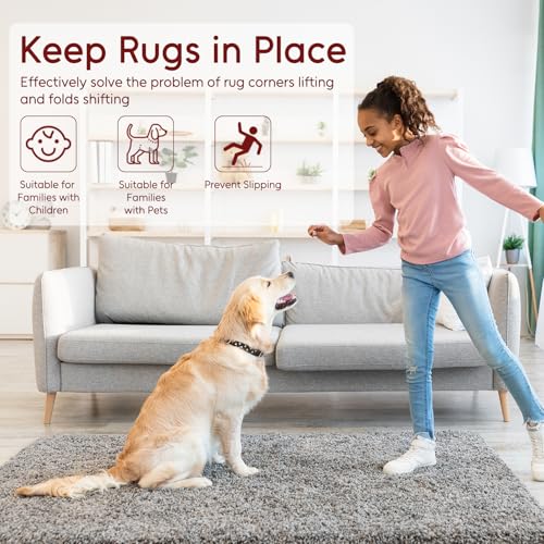Felt and Rubber Backing Rug Pad, 2"x10" Non-Slip Rug Pads, 1/8” Thick, Under Area Carpet Protective Pads, Cushioned Gripper Pads for All Floors and Finishes, Keeps Rugs in Place, Soft and Secure - Image 6