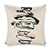 JPSilver Lina Cavalieri - Federa per cuscino in cotone e lino, motivo decorativo con occhi personalizzati, include solo federa, 45 x 45 cm (F25)