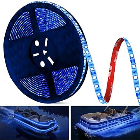 Vbakor 25FT LED Boat Lights, Waterproof Marine Pontoon Led Strip Lights, Boat Deck Interior Light, Boat Accessories, Under Gunnel Lights, Night Fishing Lights for Pontoon Fishing Boats (Blue) Cover