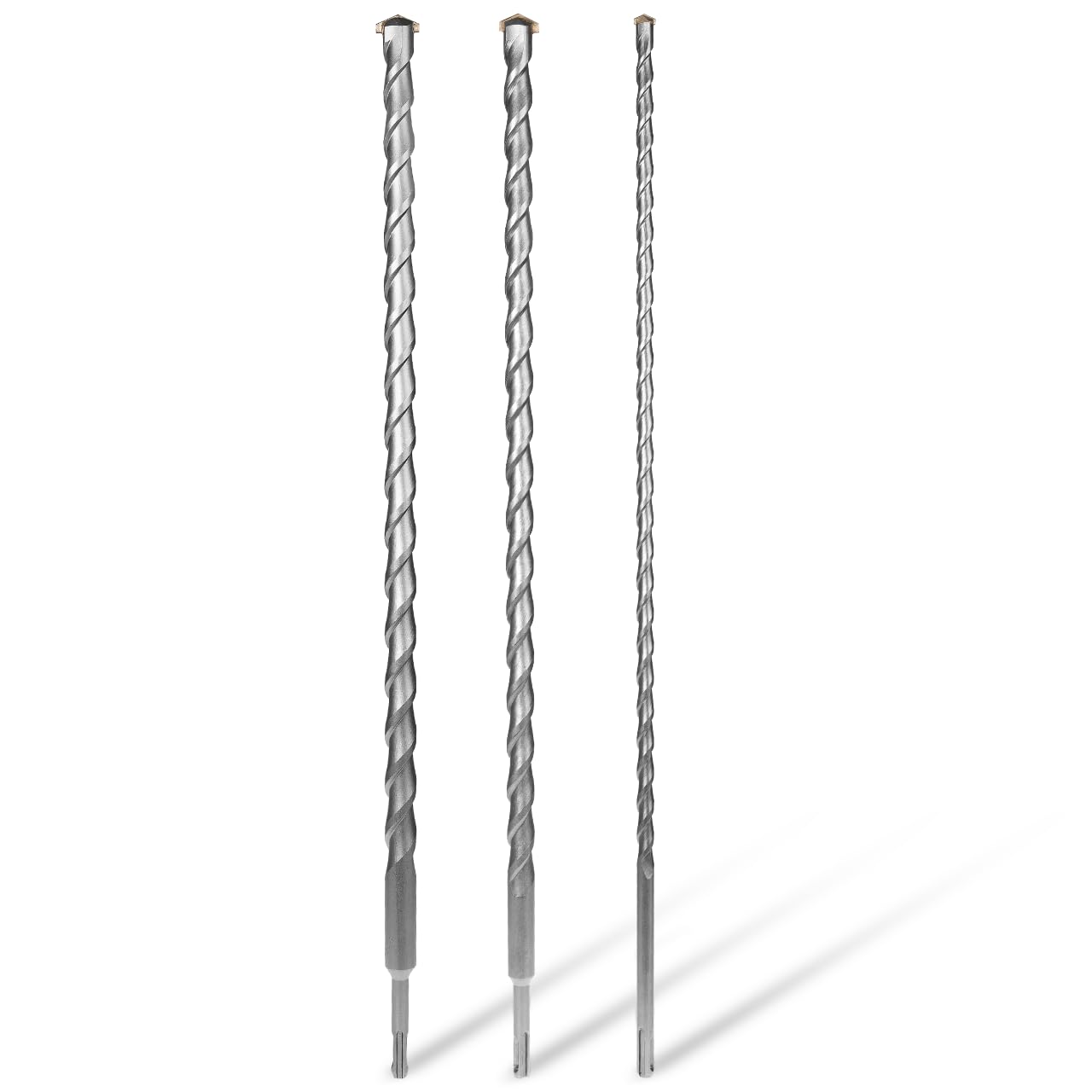 WALTER SDS Plus Bohrerset 3-teilig extra lange Betonbohrer 1000 mm 12 mm 16 mm 24 mm Karbonstahl Hartmetallspitzen für Stein Beton Mauerwerk langlebig präzise leistungsstark Profi Qualität
