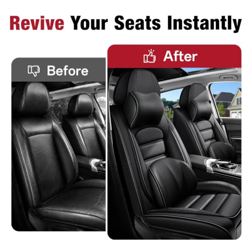 Image of Premium Leather Deluxe Front Seat Covers for Toyota Camry 2015-2026, Black