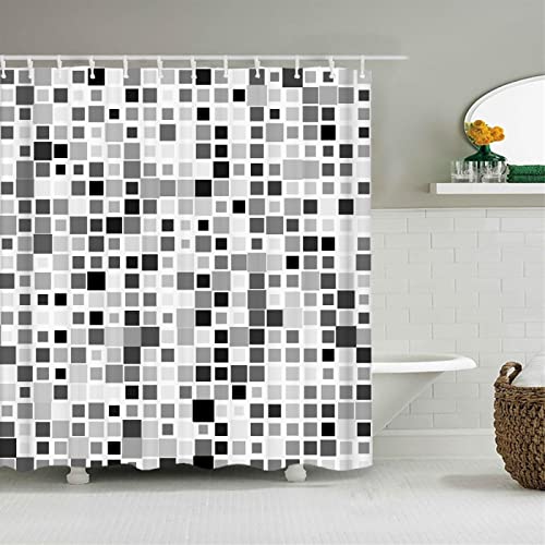 TITINGLUCK Mosaik Muster Wohnkultur Duschvorhang Kinder Badezimmer Duschvorhang Badewanne Trennwand Küche Wasserdichter Vorhang 153x239cm/60x94in(WxH) – Bild 3