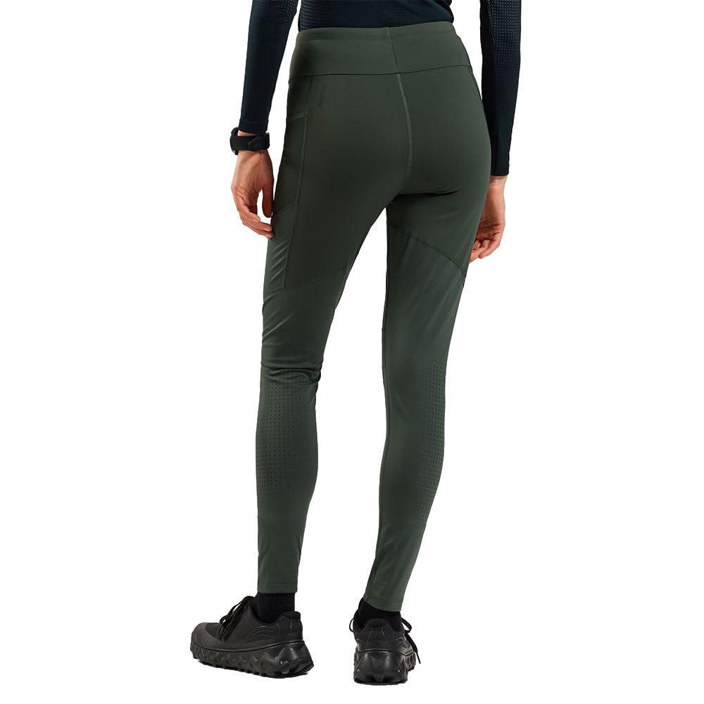 Odlo Damen Zeroweight Warm Reflective Tight Laufbekleidung Lauftight Urban Chic - Oliv L