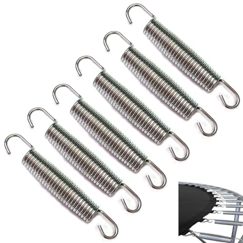 SquEqu 6 Pack Trampoline Springs Replacement 5.5 Inch Heavy Duty Stainless Steel Fitness Rebounder Extension Spring for Outdoor Trampolines Recreational Indoor Exercise Trampoline Mini Trampoline