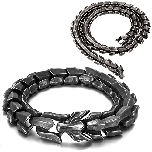 Bracelet serpent nordique homme en acier inoxydable抗过敏不褪色复古手链