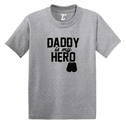 Daddy is My Hero - Military Dog Tags Infant/Toddler Cotton Jersey T-Shirt (Light Gray, 2T)