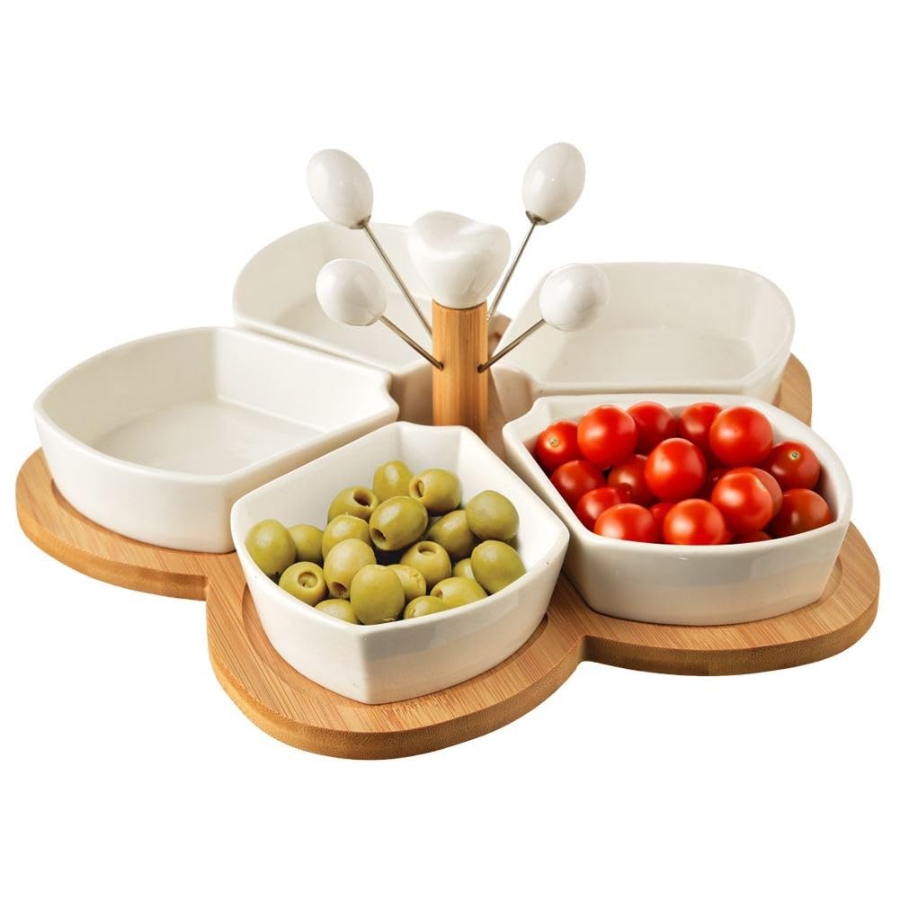 orion group Porzellanschälchen für Snacks Snackschälchen weiß 28,5 cm 10