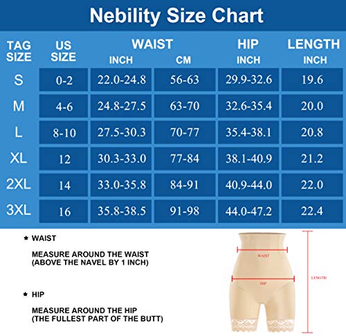 Nebility Waist Trainer For Women High Waist Tummy Control Panty Lace Butt Lifter Shapewear Slim Body Shaper Shorts (Small, Beige) #TOP6