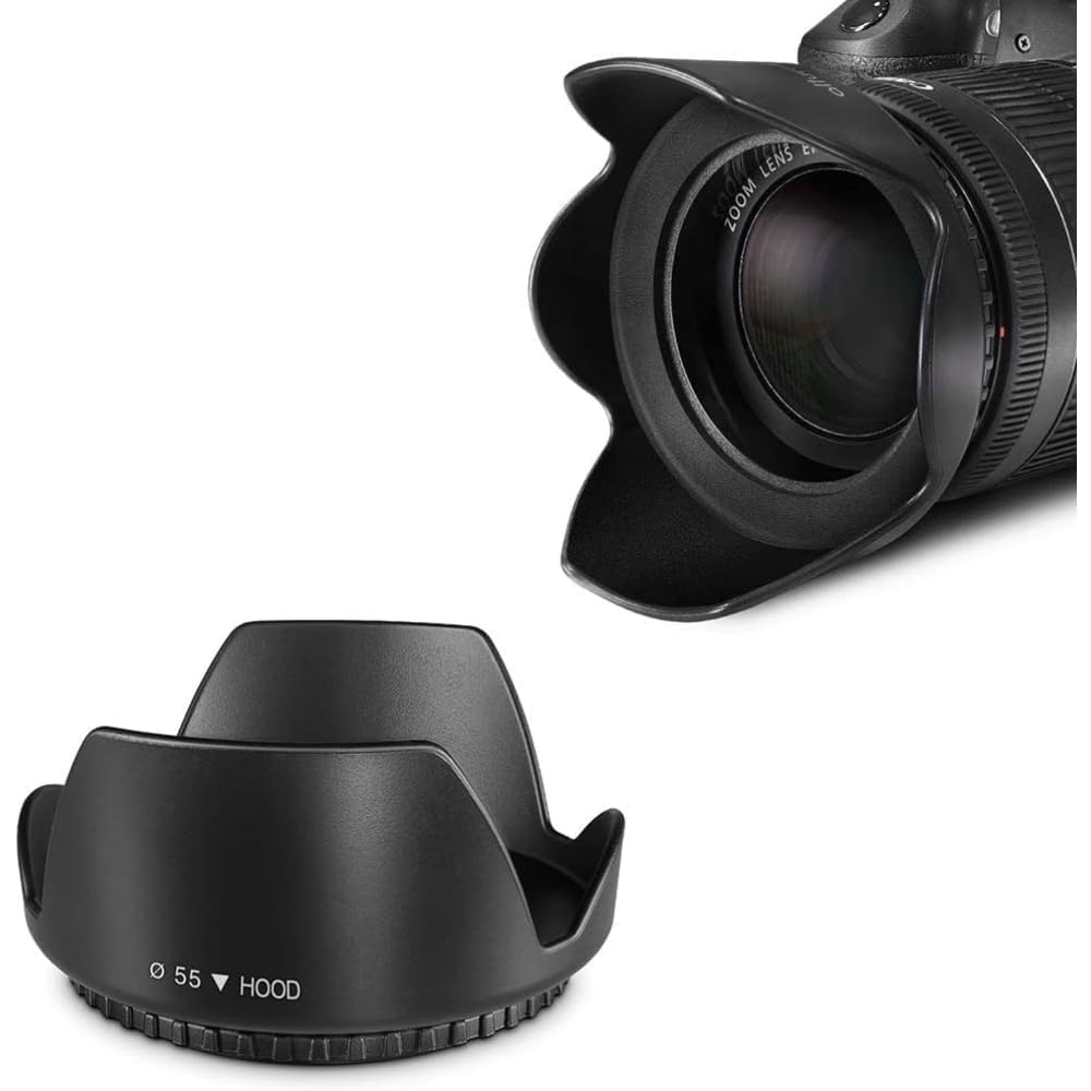 55mm Camera Lens Hood || 55mm Lens Hood Compatible with Nikon D3400 D3500 D5500 D5600 D7500 DSLR Camera with AF-P DX 18-55mm f/3.5-5.6G VR Lens and More-image-30