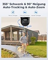 Reolink 4K PTZ Überwachungskamera Aussen Akku mit Auto-Tracking & Auto-Zoom, Dual Lens, 8MP Solar WLAN Kamera Outdoor, 2,4/5GHz WiFi, 30m Farbnachtsicht, KI-Erkennung, 360° View, TrackMix+Solarpanel – Ansicht 3