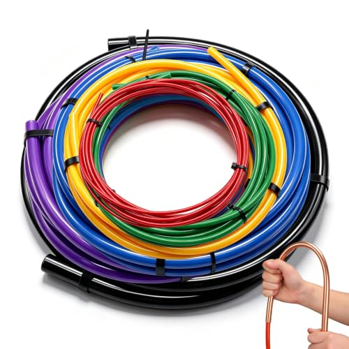 Image of Tnisesm 6 Pcs Copper Pipe Bender Kit - 13ft PE Tubing Bender Strips, Air Bender for 1 /4 inch 3 /8 inch 1 /2 inch 5 /8 inch 3 /4 inch 7 /8 inch Air Conditioning Copper Pipes, Pipe Bender for Mini Split & HVAC Line Set