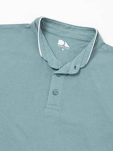 Image of Dennis Lingo Men's Cotton Solid Stand Collar Regular Fit T-Shirt