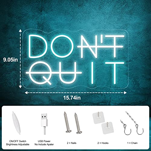 Don't Quit Led Neon Sign For Wall Decor, Do It Led Neon Lights Party Decorations, Usb Powered Switch Led Neon Lights Lighting Adjustable For Office Room, Gym Room, Man Cave, Gamer Room Decor (Blue&White) #TOP4