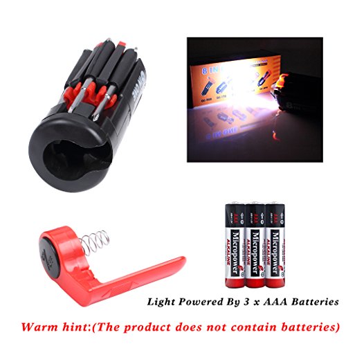 Multi-function Screwdriver,EFORCAR 8 In 1 Turn Screw Kit Tool Set With 6 LEDs Flashlight for DIY Home Kitchen Repair Car Tool Kit Hand Tools