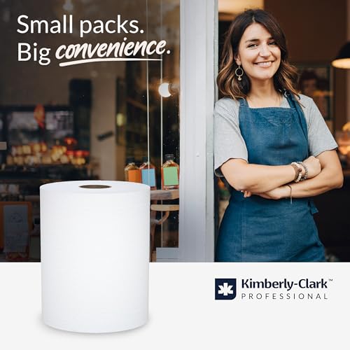 Image of Scott Professional Hard Roll Paper Towels, Bulk, 6 Rolls x 800' (56158) | Universal 1.5 inch Core, 100% Recycled Fiber, White, Standard Tier, Absorbency Pockets, Compatible with Universal Roll Dispensers