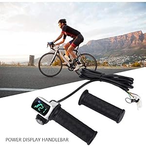 Bnineteenteam Poignée d’accélérateur électrique pour vélo 24V 36V 48V, Manette d’accélération électrique à vélo avec afficheur à Del et Verrouillage des Touches pour Moto pour Moto et vélo électrique