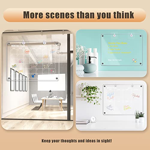 2Pcs Acrylic Magnetic Dry Erase Board For Fridge, Homyaco Strong-Magnetic And Adhesive Clear Monthly And Weekly Calendar For Refrigerator And Wall, Including Wall Hook For Different Scenes #TOP2