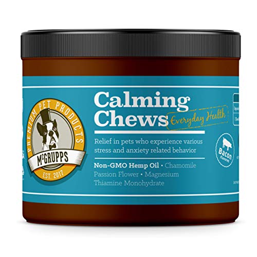 Mcgrupps Bacon Flavored Calming Chews for Dogs: Anxiety Composure Relief with for Dog Stress & Separation Aid in Fireworks, Thunder + Chewing & Barking - Made in The USA - 130 Ct.