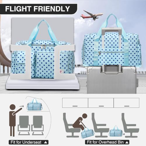 Image of Small Gym Bag for Women, Travel Duffle Bag Carry On Weekender Bag with Shoe Compartment
