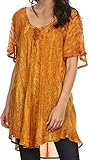 Sakkas Zoya Marbled Embroidery Cap Sleeves Blouse/Top