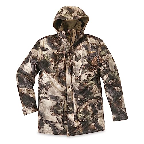 Elite Camo Hunting Jacket for Men, 3-in-1 Parka, Waterproof Insulated Rain Gear, Warm Winter Coat with Fleece Liner