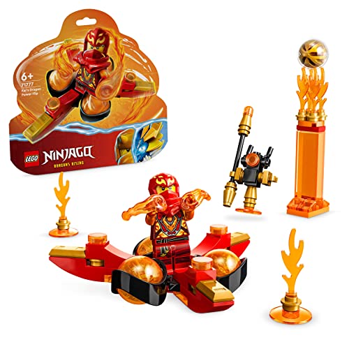 LEGO 71777 Ninjago Spinjitzu Flip o poder do dragão de Kai, brinquedo ninja colecionável para meninos e meninas a partir de 6 anos para fazer truques, com a minifigura de Kai, ideia de presente