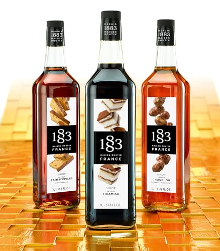 Image of 1883 Coffee Syrup - Flavored Syrup for Coffee, Cocktails, and Iced Beverages - Made in France | Premium Glass Bottle 1 Liter