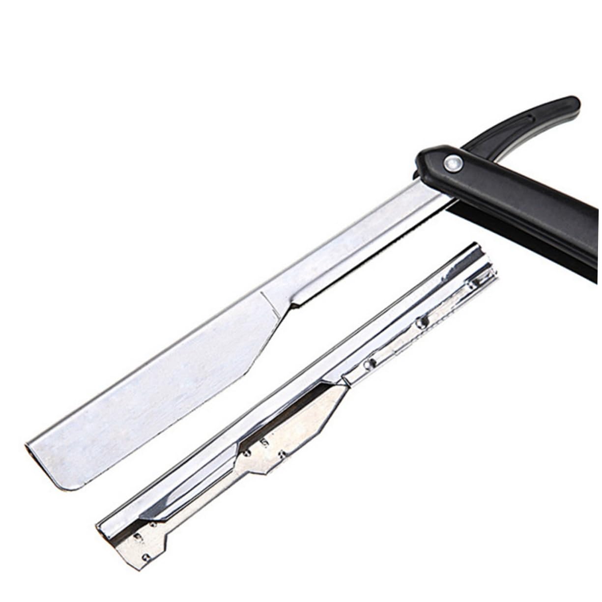 FOMIYES 6pc Vintage Manual Beard Trimmer Razor for Men Shaver Eyebrow Holder White Black