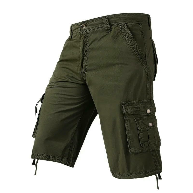 Short cargo d'été homme coton multipoche bermuda décontracté uni USTZFTBCL - 3